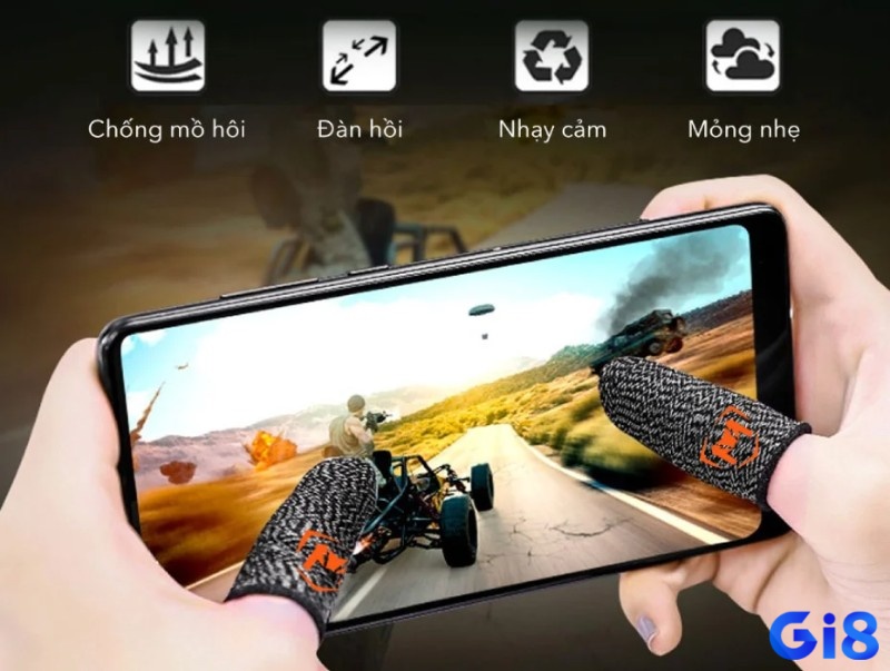 Hình minh họa tay người chơi đang sử dụng "claw grip" trên smartphone khi chơi game drag racing