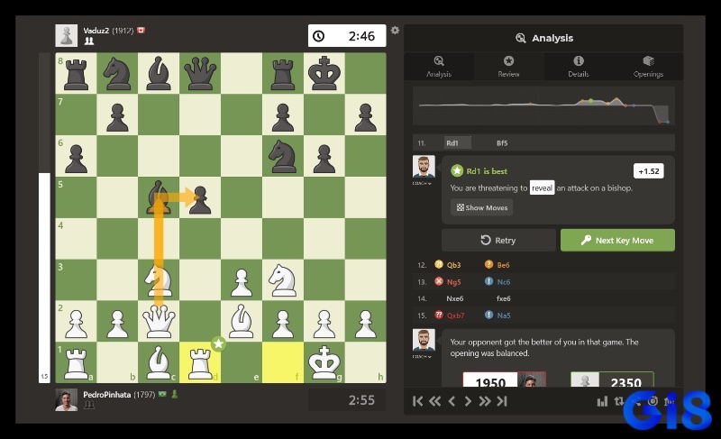 Chess.com – nền tảng cờ vua online nổi tiếng với giao diện đẹp và hệ thống xếp hạng thông minh.