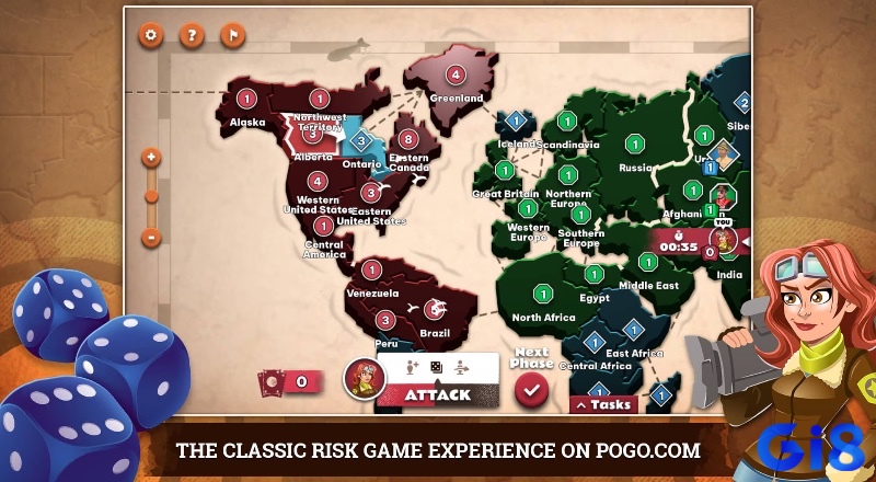 Risk Online – game chiến tranh toàn cầu đầy hấp dẫn, nơi bạn tranh giành lãnh thổ để làm bá chủ thế giới.