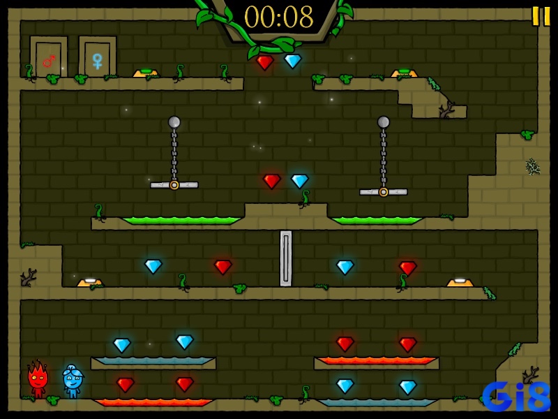 Fireboy and Watergirl – tựa game giải đố phối hợp kinh điển, yêu cầu ăn ý tuyệt đối giữa hai người chơi.