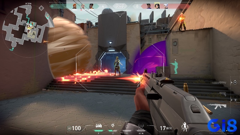 Valorant – tựa game FPS 5v5 với cơ chế bắn súng chính xác và kỹ năng nhân vật độc đáo.